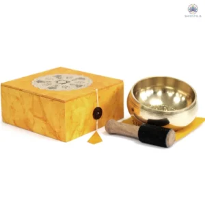 Bol tibétain de méditation spécial en laiton avec set complet