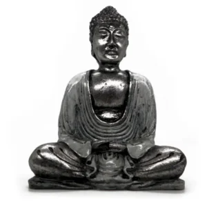 Bouddha blanc et gris peint à la main par artisans balinais - Décoration zen et spirituelle