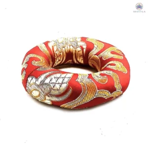 Coussin anneau rouge 8cm en polyester pour bol chantant tibétain 10-12cm