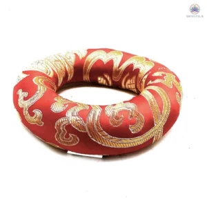 Coussin anneau rouge 10cm pour bol chantant, support stable en polyester