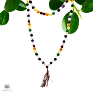 details du mala 108 grains pierres naturelles 9 planetes astrologie