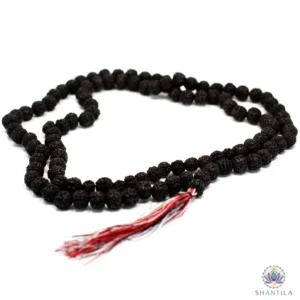 Mala Rudraksha 108 perles naturelles pour méditation et japa