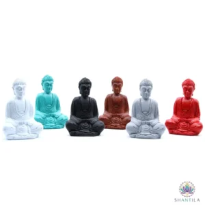 Mini Bouddha mat peint à la main par artisans de Bali, couleurs assorties