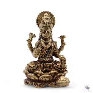 Statuette Lakshmi en laiton doré de 37 mm, déesse de l'abondance assise