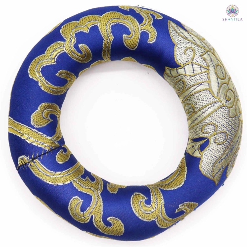 Coussin Anneau Bleu 10 cm – Bols Chantants de 12 à 14 cm 2 Support bleu en polyester pour bol chantant tibétain, méditation et sonothérapie