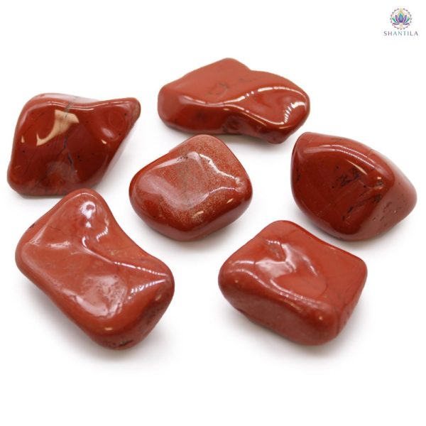 Sachet de 6 grandes pierres roulées en Jaspe Rouge naturel d'Afrique du Sud
