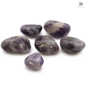 Sachet de 6 grandes pierres d'Améthyste violettes polies