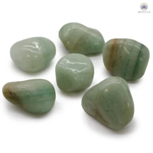 Sachet de 6 grandes pierres de quartz Aventurine Verte polies